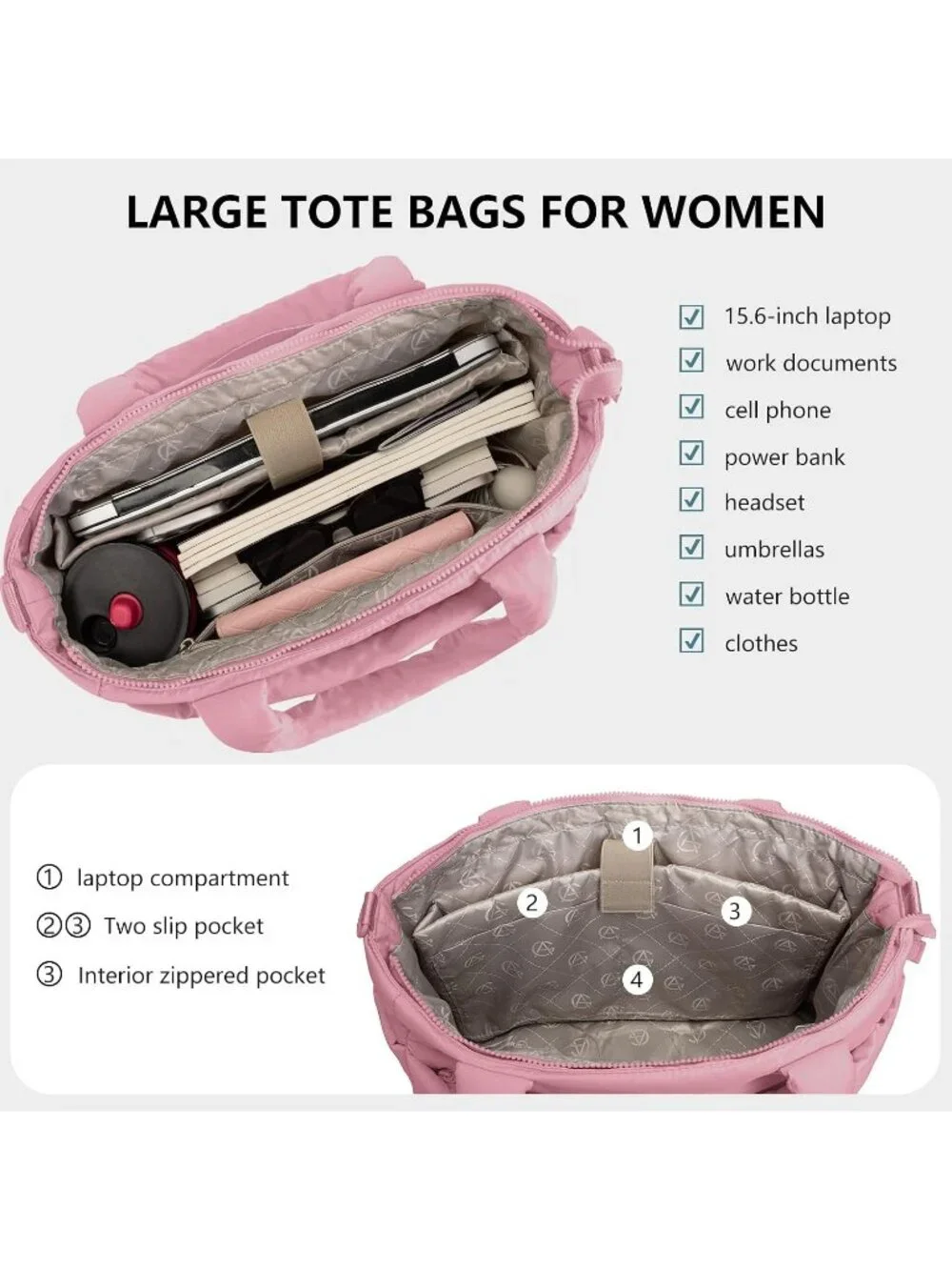 N/A puffer tote